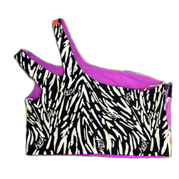 Yitty Major Label Rainbow Confyitty One Shoulder Activewear Crop Top Size 3X - Picture 3 of 12